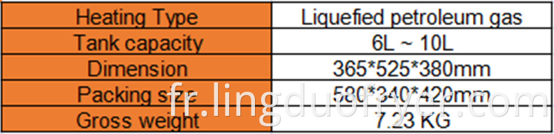 6L gas fryer details